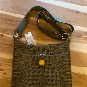 Brahmin-Crocodile Pattern Shoulder Bag. Leis Hunter Melbourne Bag w/Nylon strap